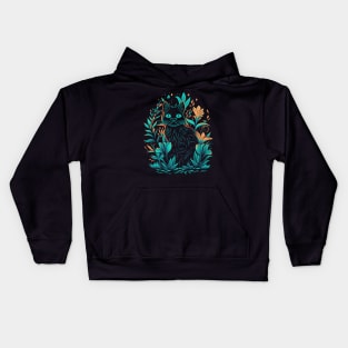 Purrfectly Wonderland - whimsical color cat Kids Hoodie